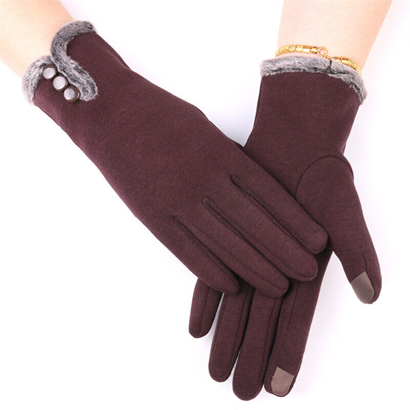 Gants en laine noirs élégants à boutons
