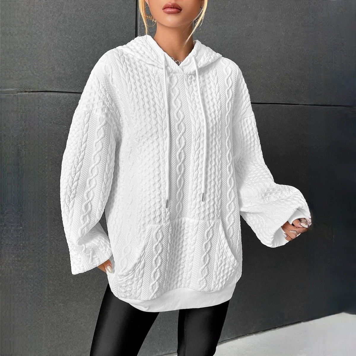 Pull Col Rond Fleur Doux Hiver