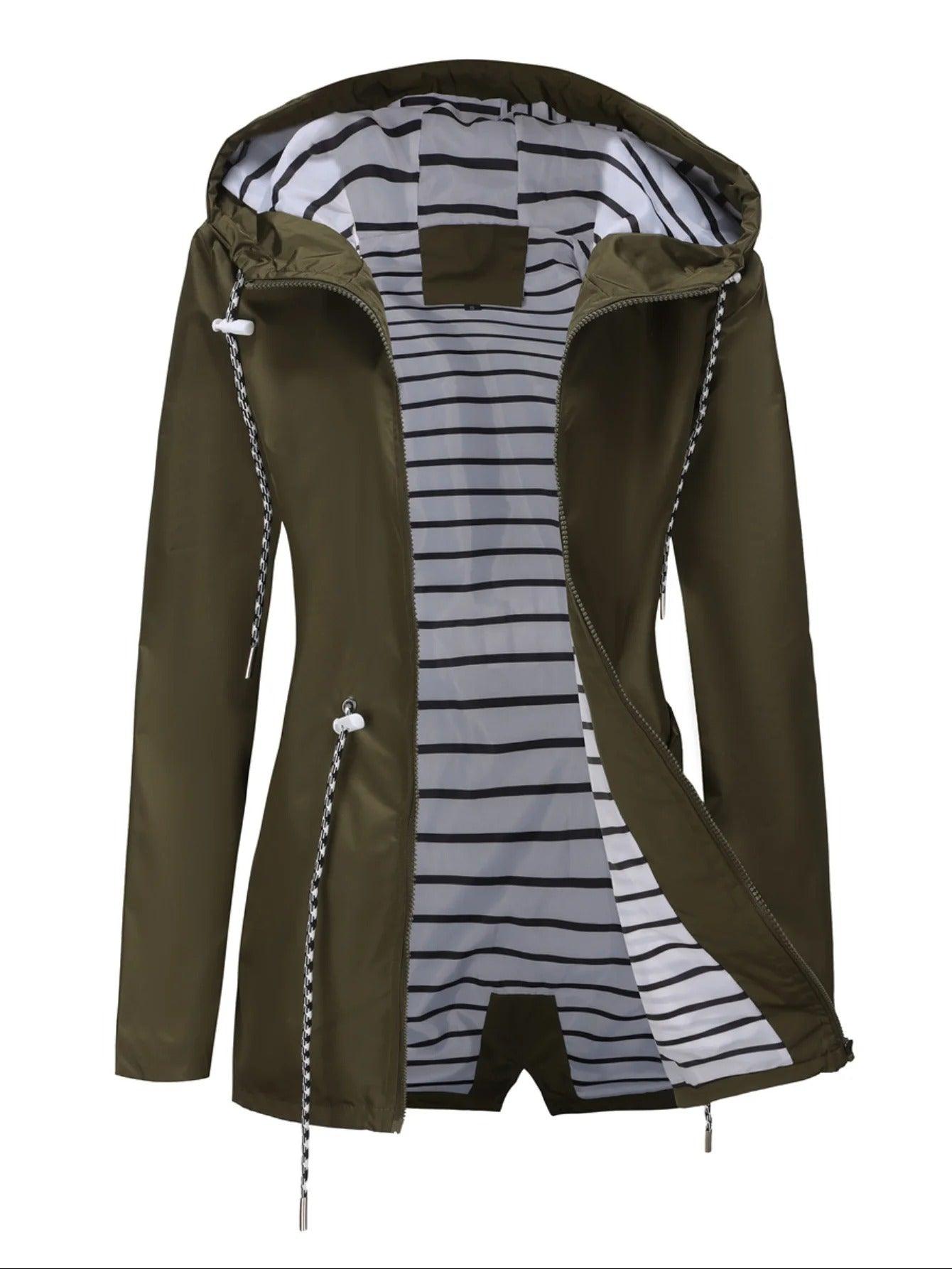 Veste Imperméable Femme Légère avec Capuche pour Automne