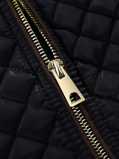 Veste Doudoune Matelassée Avec Fermeture Éclair Pour Femme | Hiver