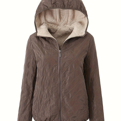 Veste Matelassée À Capuche Pour Femme | Avec Fermeture Éclair