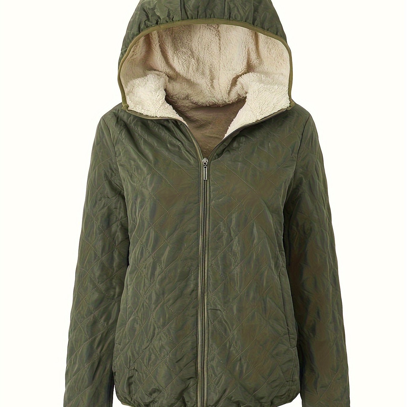 Veste Doudoune Capuche Femme Fermeture Éclair