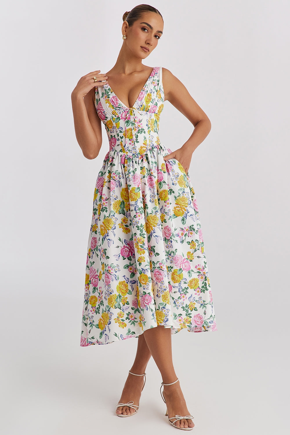 Robe Été Florale Femme - Robe Décontractée avec Poches - PanierRoyale