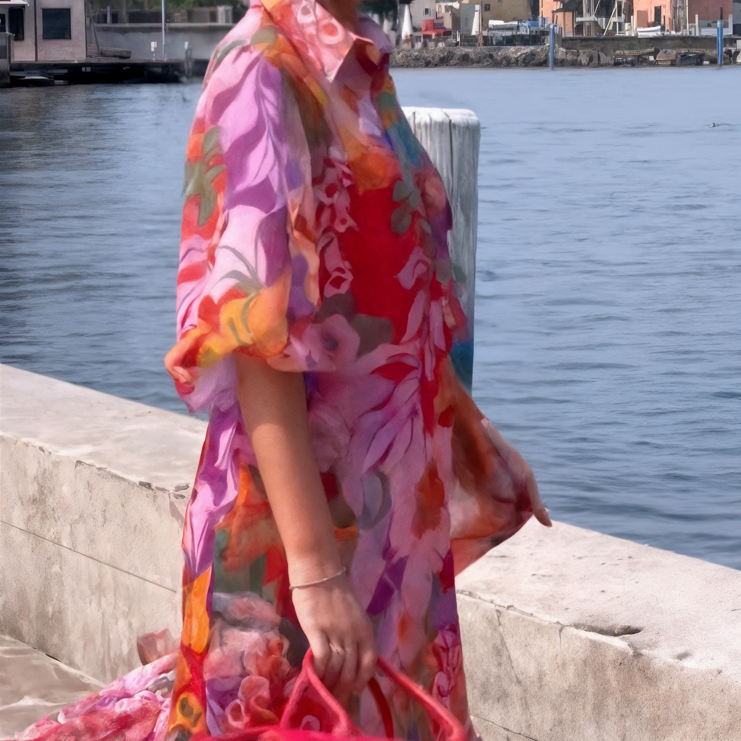 Robe Longue Femme Chiffon Fluide Coupe Confortable