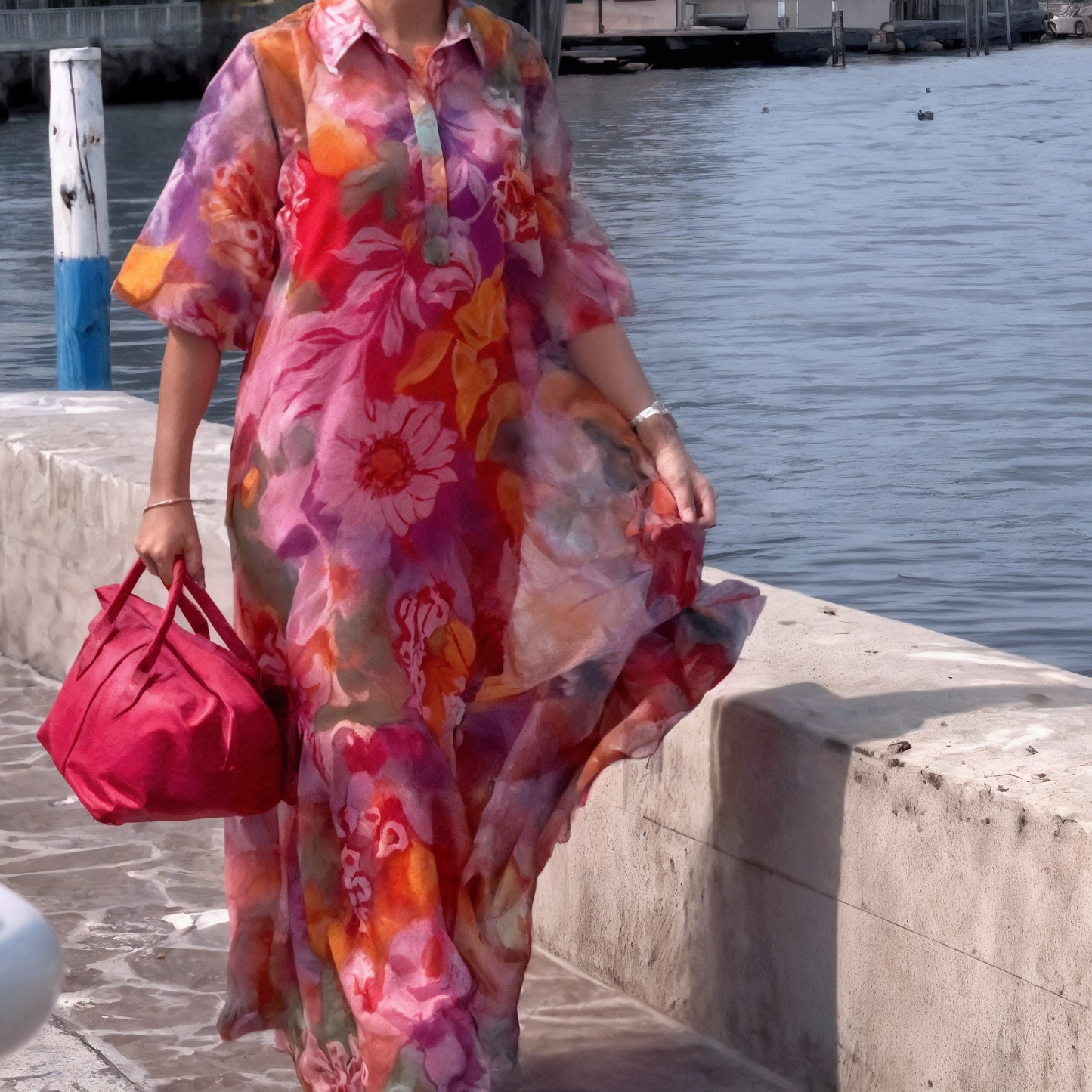 Robe Longue Femme Chiffon Fluide Coupe Confortable - PanierRoyale
