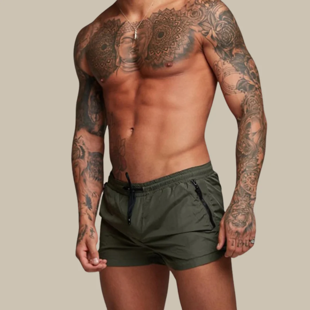Short de Bain Homme Design avec Ceinture Élastique