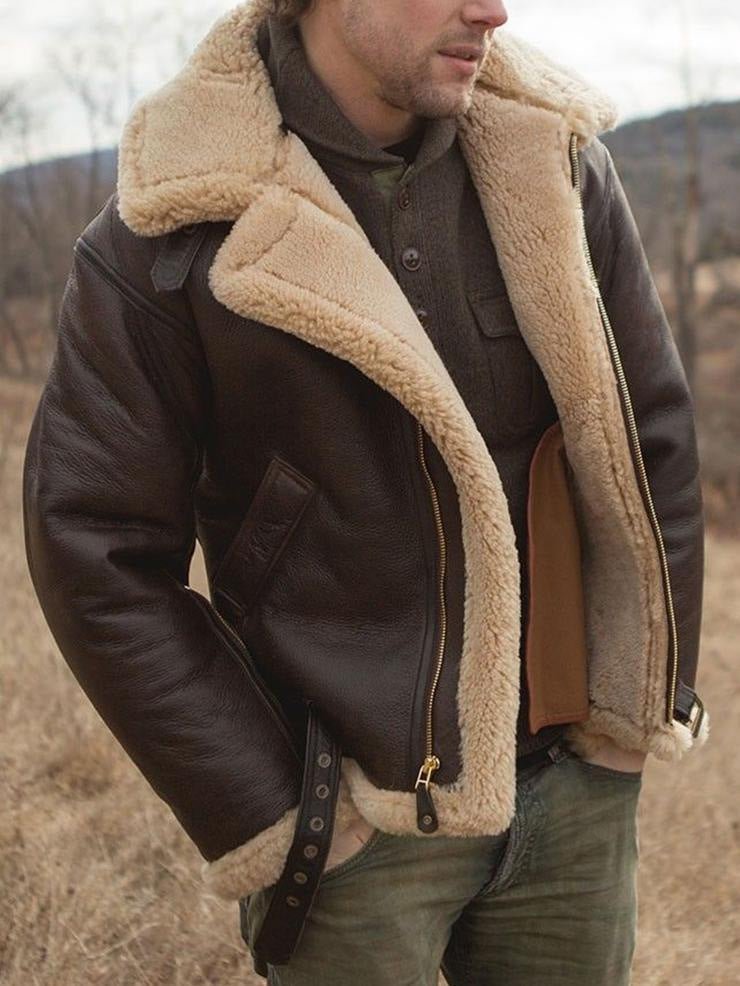 Blouson Aviateur Homme Classique à Fermeture Éclair