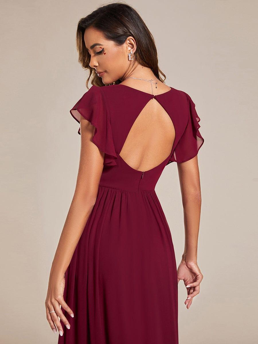 Robe Longue Femme en Mousseline Dos Ouvert Coupe Élégante