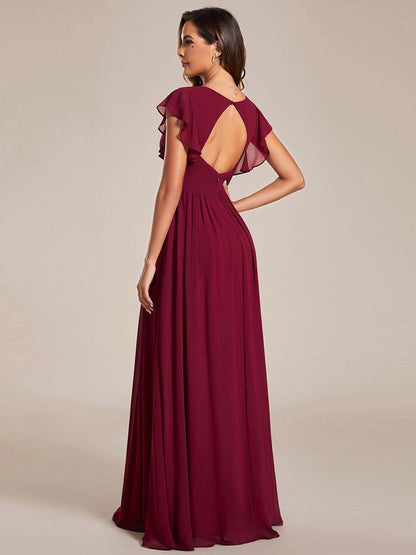 Robe Longue Femme en Mousseline Dos Ouvert Coupe Élégante