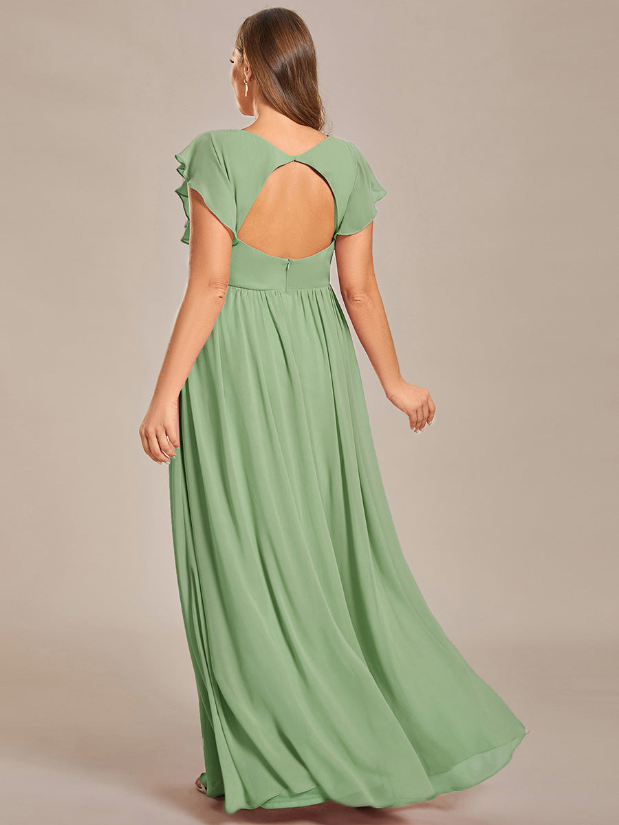 Robe Longue Femme en Mousseline Dos Ouvert Coupe Élégante