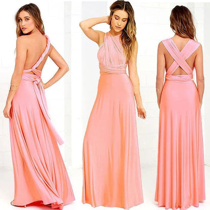 Robe Longue Femme Élégante Col V Détachable