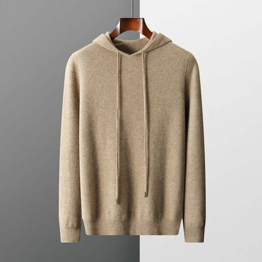 Pull Capuche en Laine Brun pour Homme - PanierRoyale