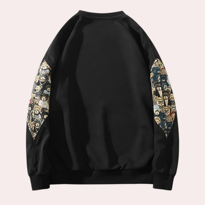 DIMAS  - Sweat-shirt Masculin Imprimé Ours Original