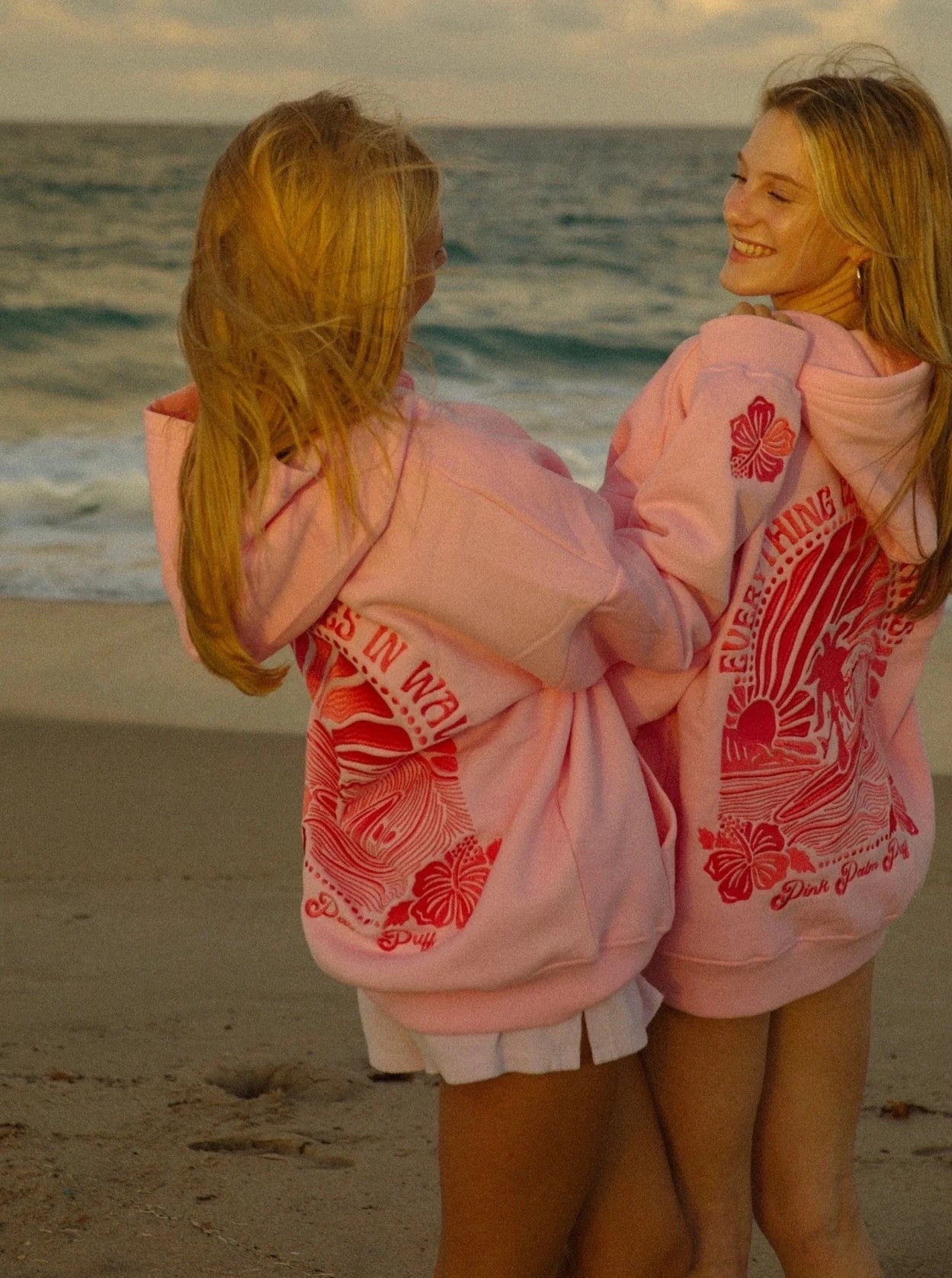 Sweat à Capuche Décontracté de Plage avec Broderie