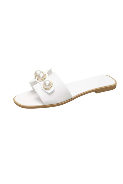Sandales En Cuir Léger avec Perles de Mode