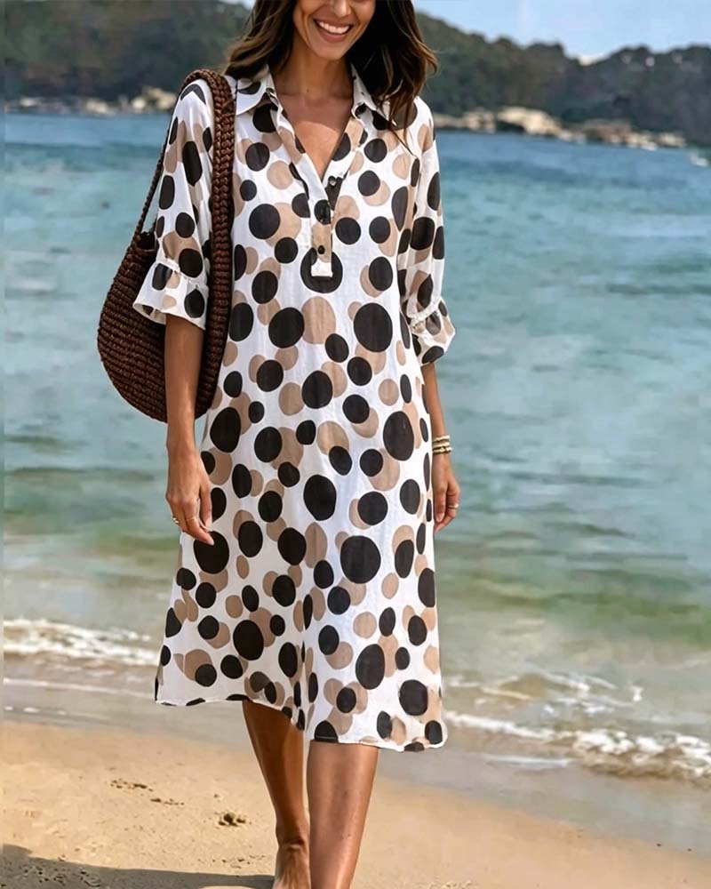 Robe Femme Fluide Col en V Coupe Droite