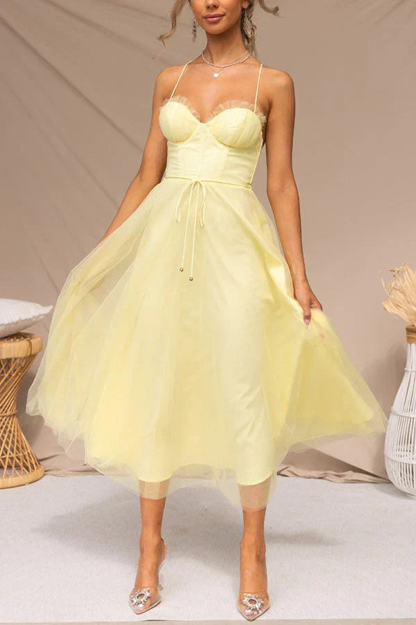 Robe Femme Élégante Dos Nudit et Bretelles Réglables