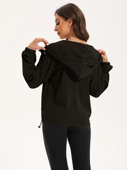 Veste de sport imperméable femme avec capuche
