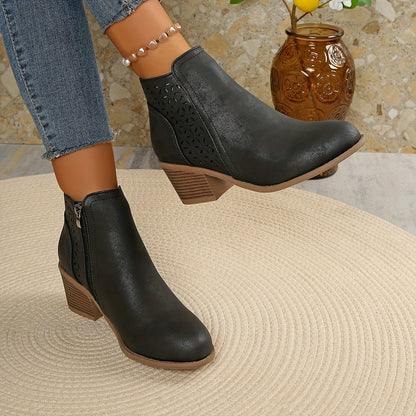 Bottines Femmes Élégantes à Fermeture Éclair Latérale