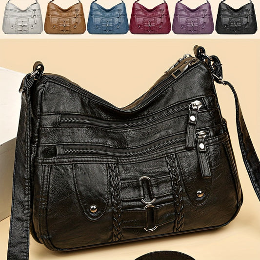 Sac à Main Cabas Femme avec Fermeture Éclair et Bretelle Ajustable - PanierRoyale
