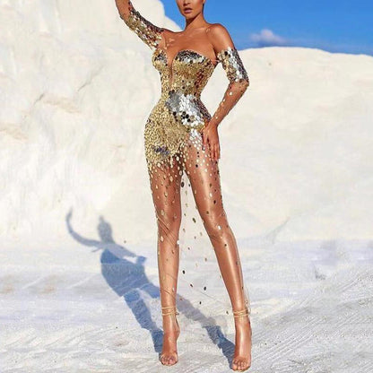 Robe de soirée Femme Tissu scintillant Coupe élégante