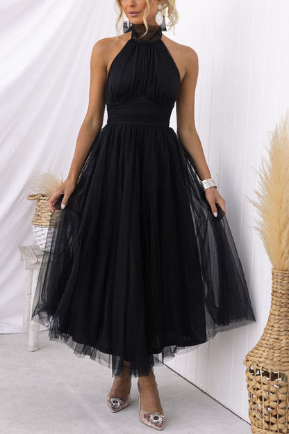 Robe Décontractée Mi-Longue Col Rond en Coton Doux - PanierRoyale