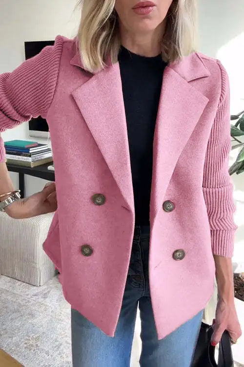 Manteau Décontracté Manches Patchwork Poches - vue 11
