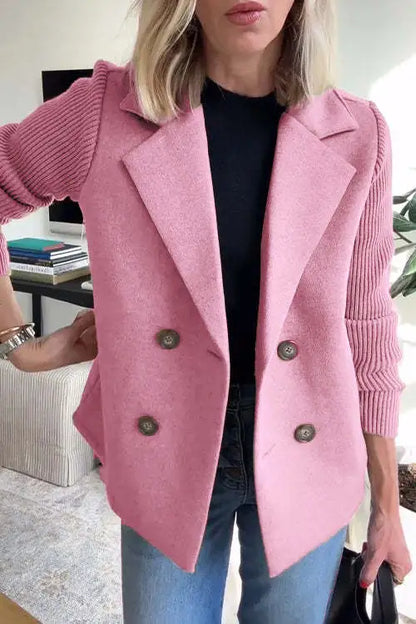 Manteau Décontracté Manches Patchwork Poches - vue 11
