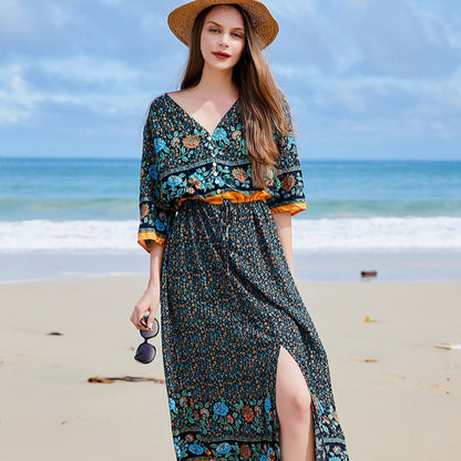 Robe Grande Taille Fleuri Élégante pour Femme