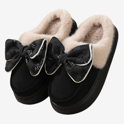 Chaussons Peluche à Talon Plat Doux et Confortables