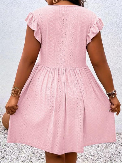 Robe Femme Décolleté Découpé Manches Volantées