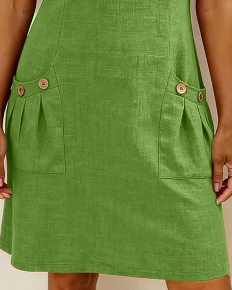 Robe Courte Femme Poches Col Zippé Moderne