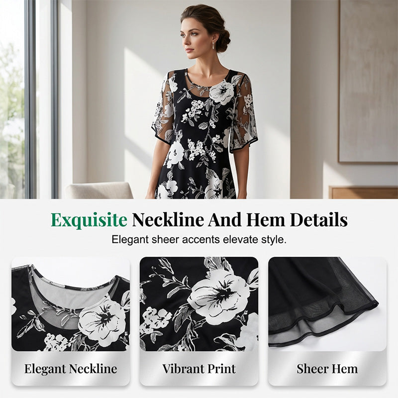 Robe Femme Chiffon Fluide Coupe Ample Manches Longues