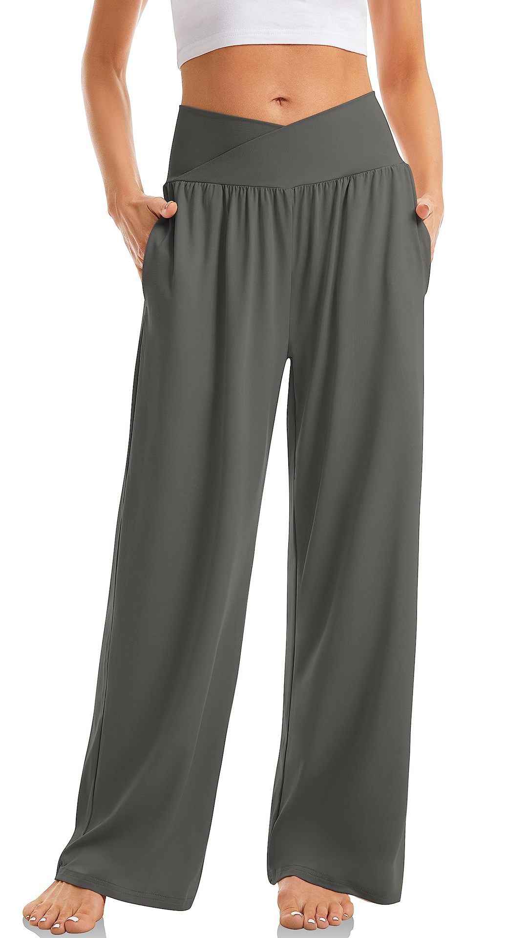 Pantalon de sport femme taille haute élastique