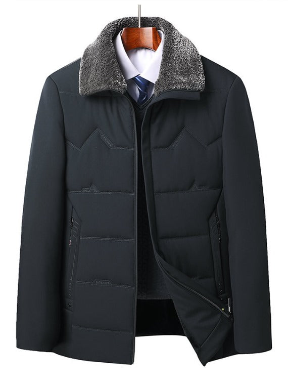 Parka Homme Noir Classique avec Capuche et Manches Longues - PanierRoyale