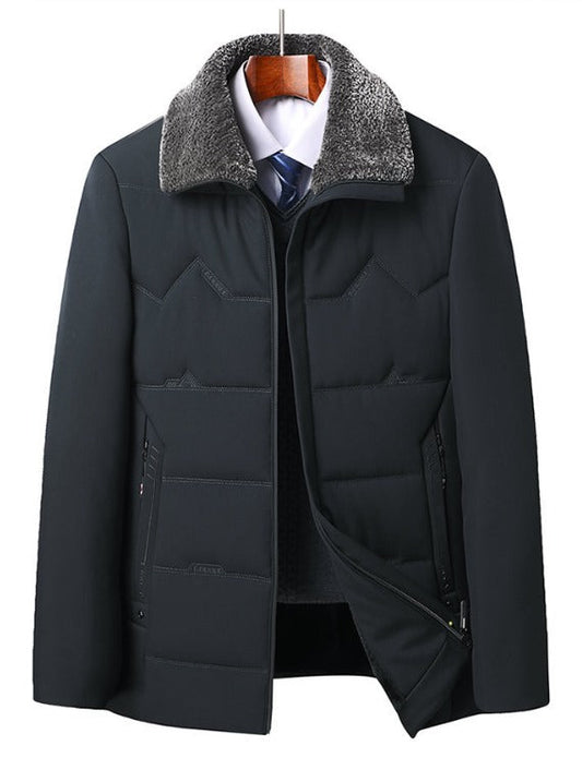 Parka Homme Noir Classique avec Capuche et Manches Longues - PanierRoyale