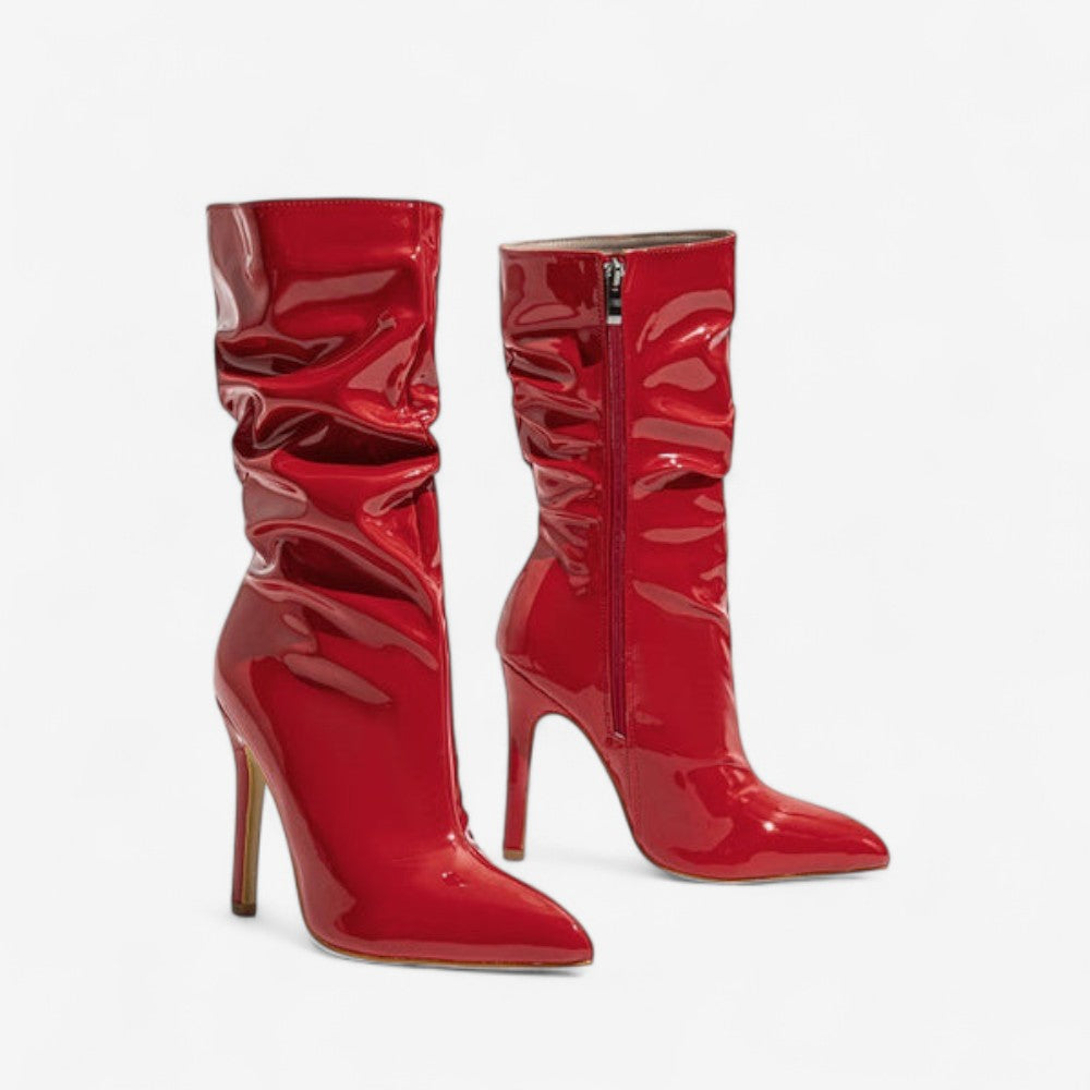 Bottines Femmes à Talon Haut avec Fermeture Éclair Zip - PanierRoyale