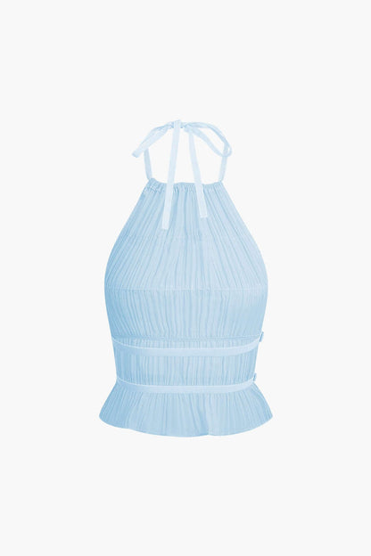 Robe de soirée deux pièces plissée élégante