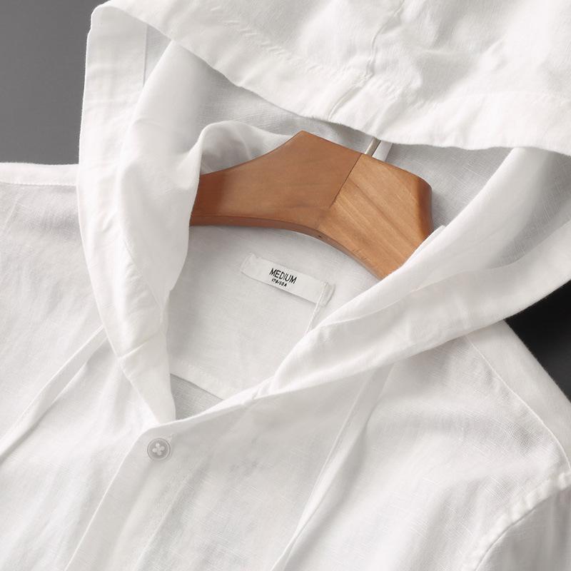 Chemise Homme Décontractée à Manches Longues et Capuche