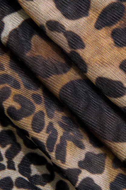Robe leopard imprimé jungle avec volants femme séduisante
