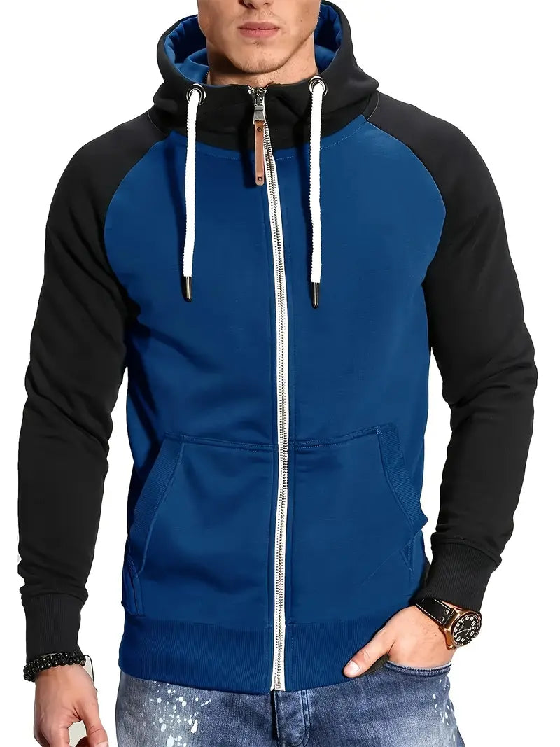 Sweat à Capuche Zippé Streetwear Homme Sport Chic