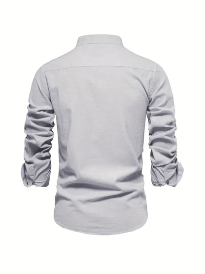 Chemise Homme Coton Décontracté à Boutons