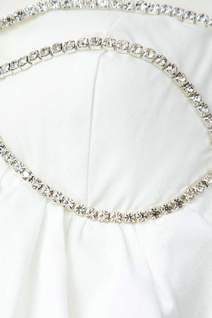 Robe Cocktail Féminine avec Bretelles Strass pour Soirée