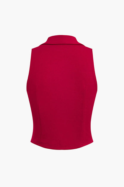 Robe Deux Pièces Élégante avec Gilet et Jupe Plissée