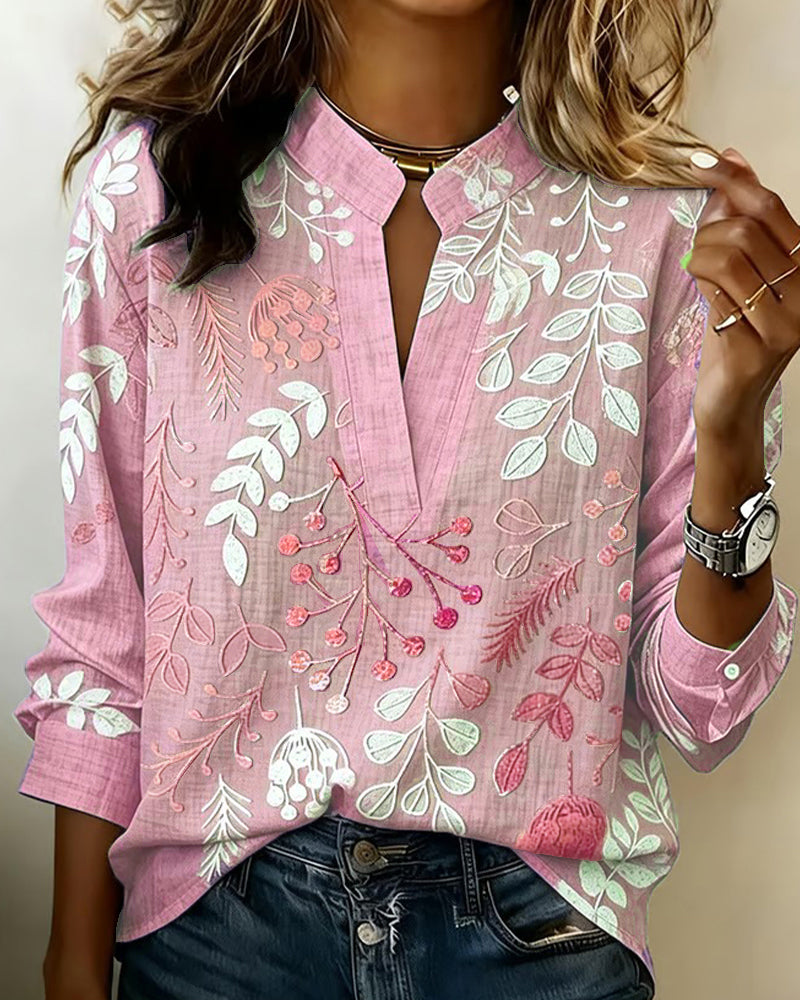 Chemisier Femme Fluidité Col V Imprimé Floral Coupe Élégante