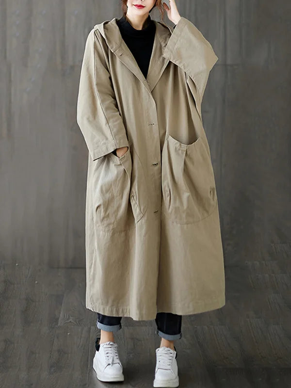 Imperméable Femme Long Noir Élégant