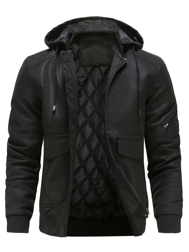 Veste cuir noir moderne et tendance - vue 3
