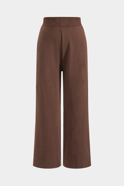 Ensemble Élégant Tricot Cape et Pantalon Large