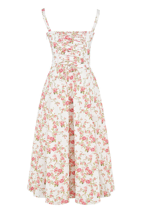 Robe Fuchsia Courte Taille Évasée Féminine