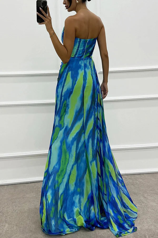 Robe Soirée Épaule Nu Sans Manches Longue Grande Taille